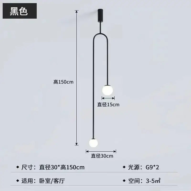 Minimalist black bronze glass ball pendant light for living room