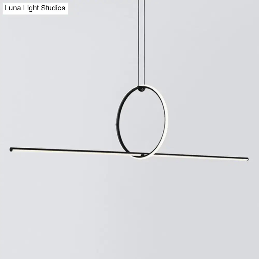 Minimalist black contemporary metal led pendant light for office