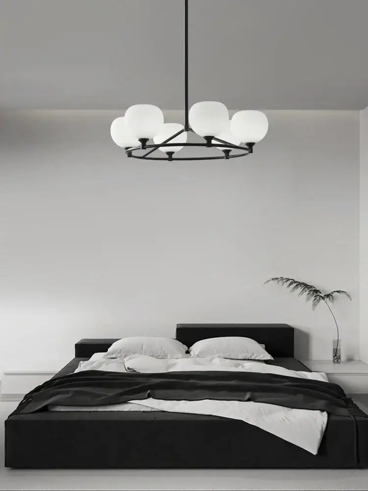 Minimalist black decorbites copper glass chandelier dining room light