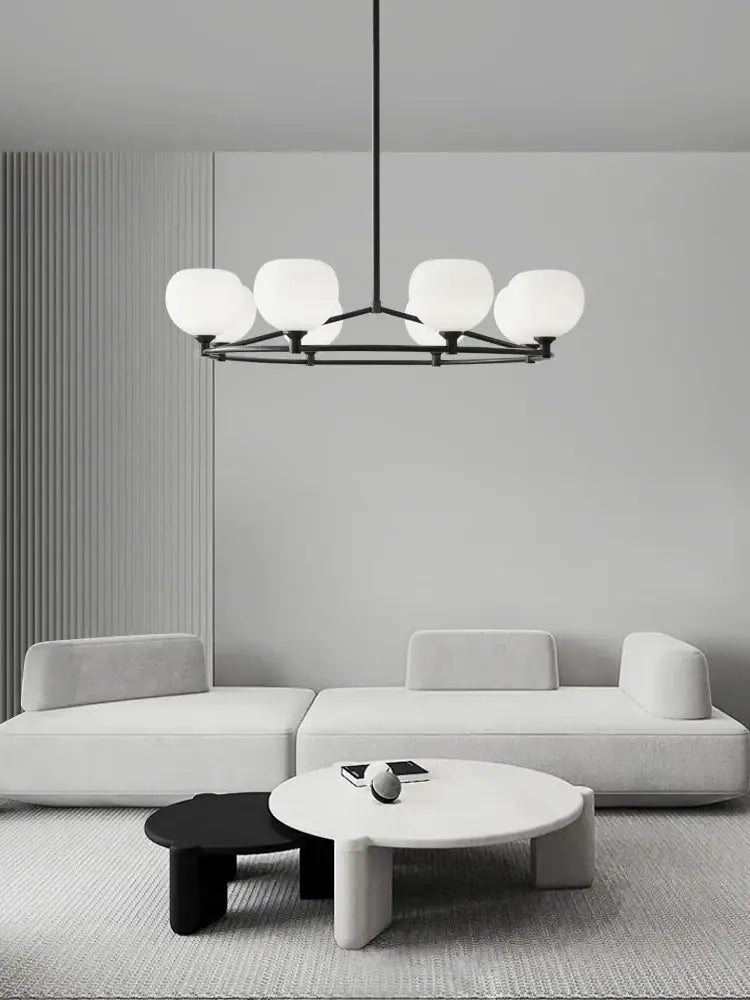 Minimalist black decorbites copper glass chandelier dining room light