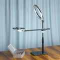 Minimalist black finish led ring light with phone holder bedroom vanity