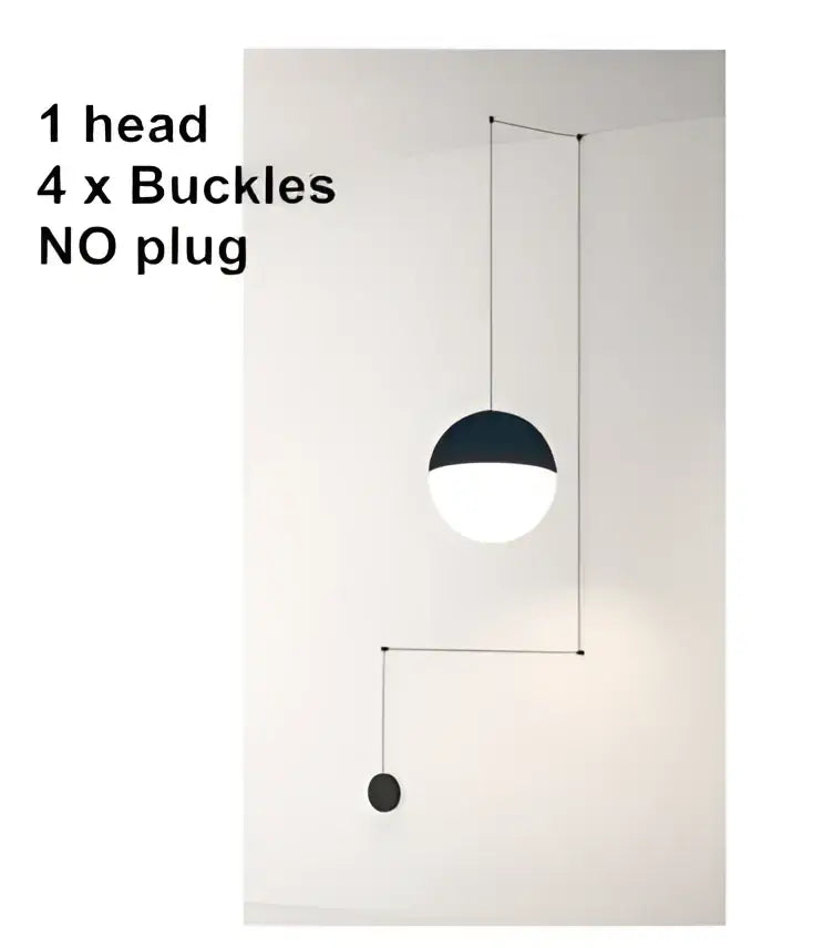 Minimalist black geometric glass ball led chandelier living room