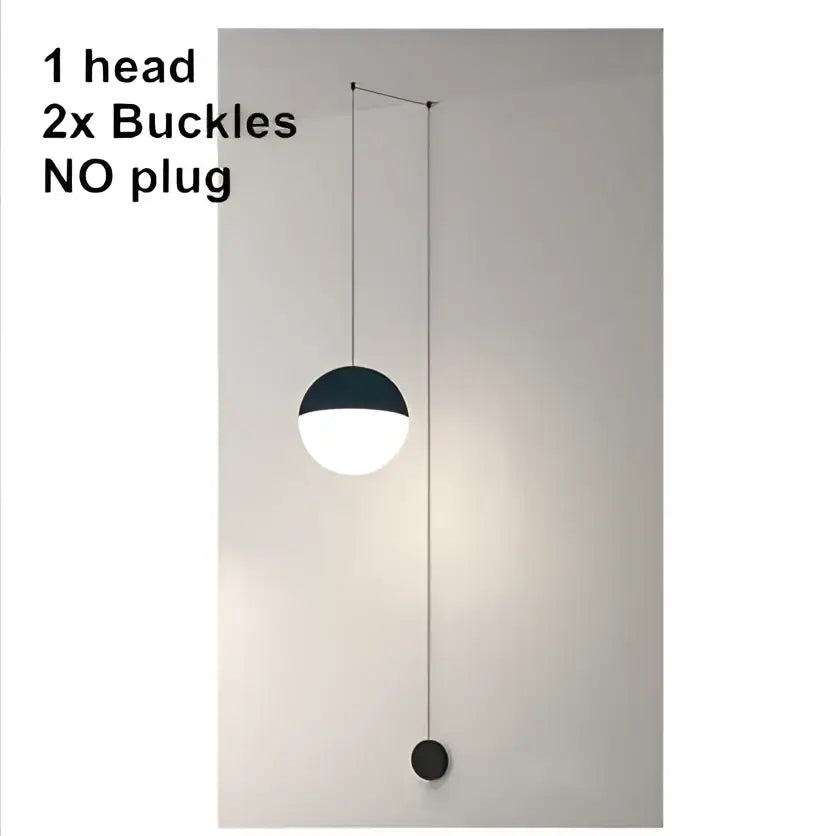 Minimalist black geometric glass ball led chandelier living room