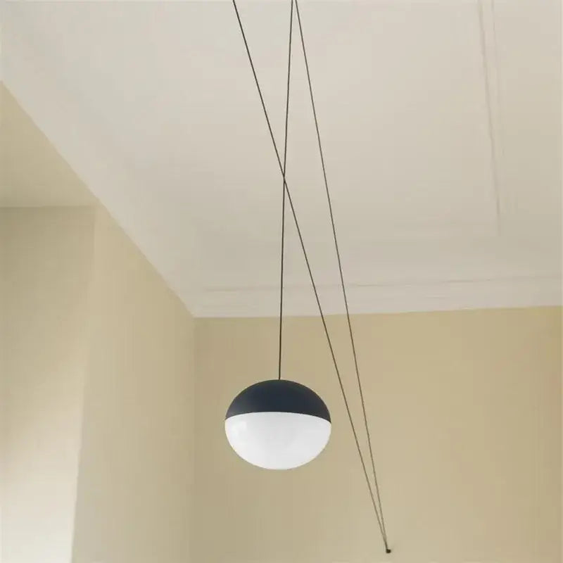Minimalist black geometric glass ball led chandelier living room