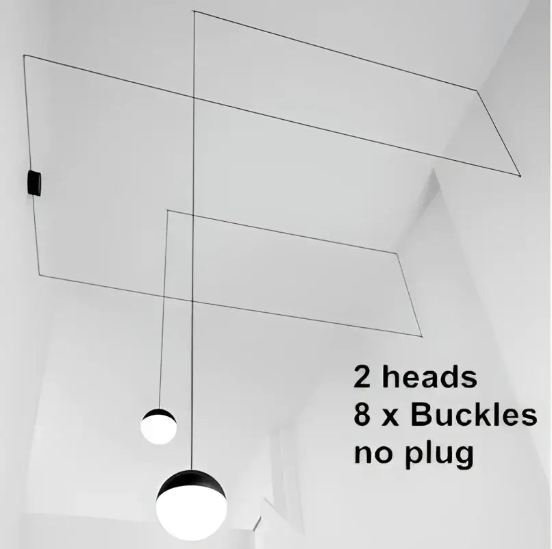 Minimalist black geometric glass ball led chandelier living room