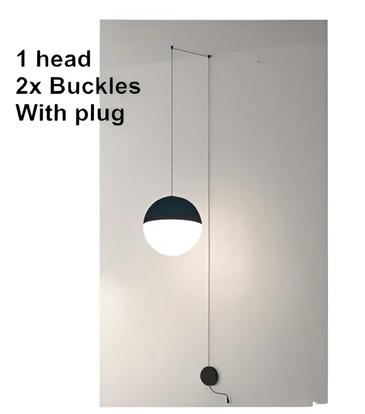 Minimalist black geometric glass ball led chandelier living room