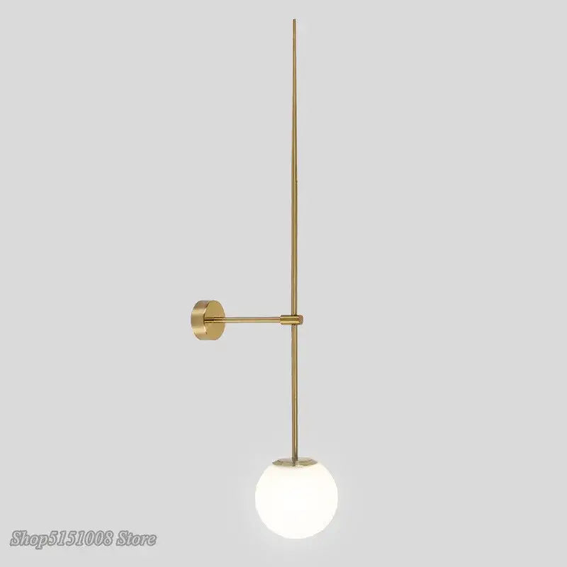 Minimalist black glass ball led wall lamp bedroom sconce