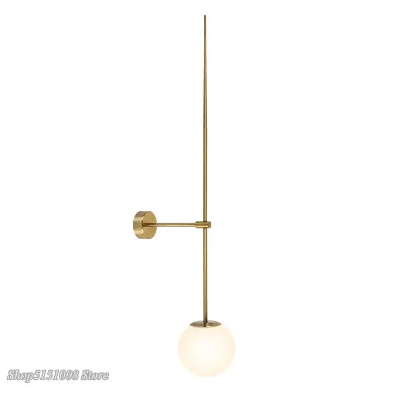 Minimalist black glass ball led wall lamp bedroom sconce