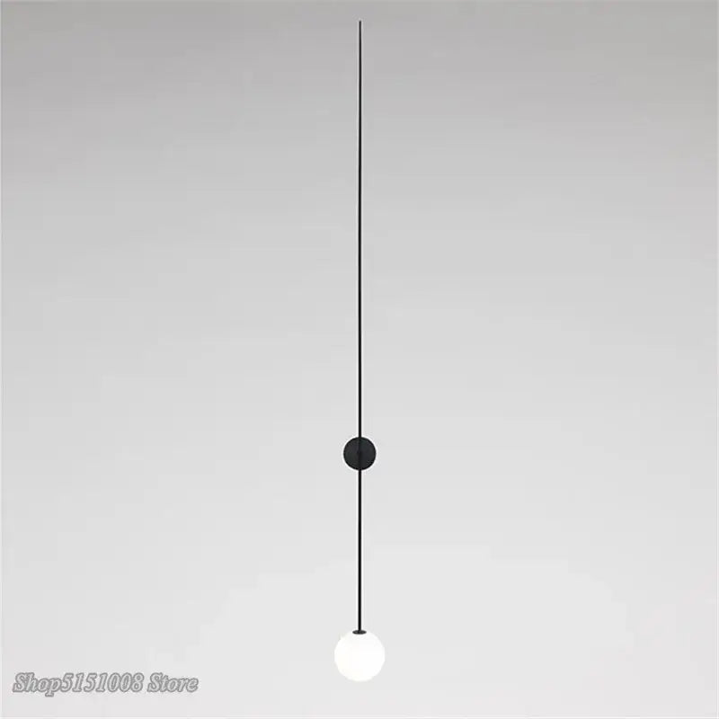 Minimalist black glass ball led wall lamp bedroom sconce