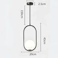 Minimalist black glass ball pendant lamp for dining room