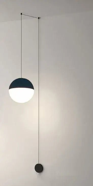 Minimalist black glass ball pendant light kitchen led chandelier
