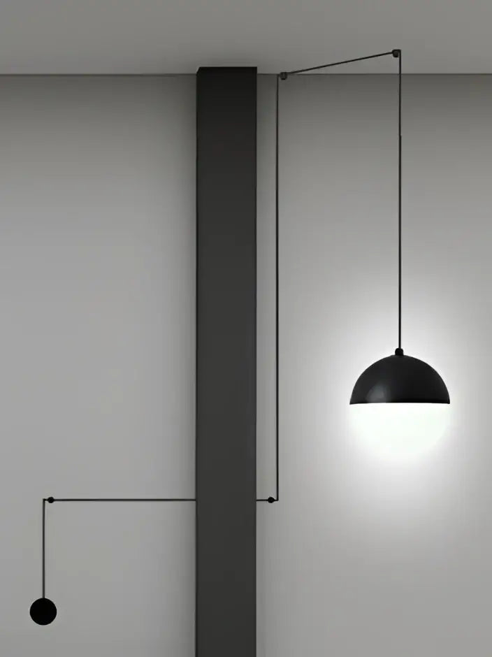 Minimalist black glass ball pendant light kitchen led chandelier