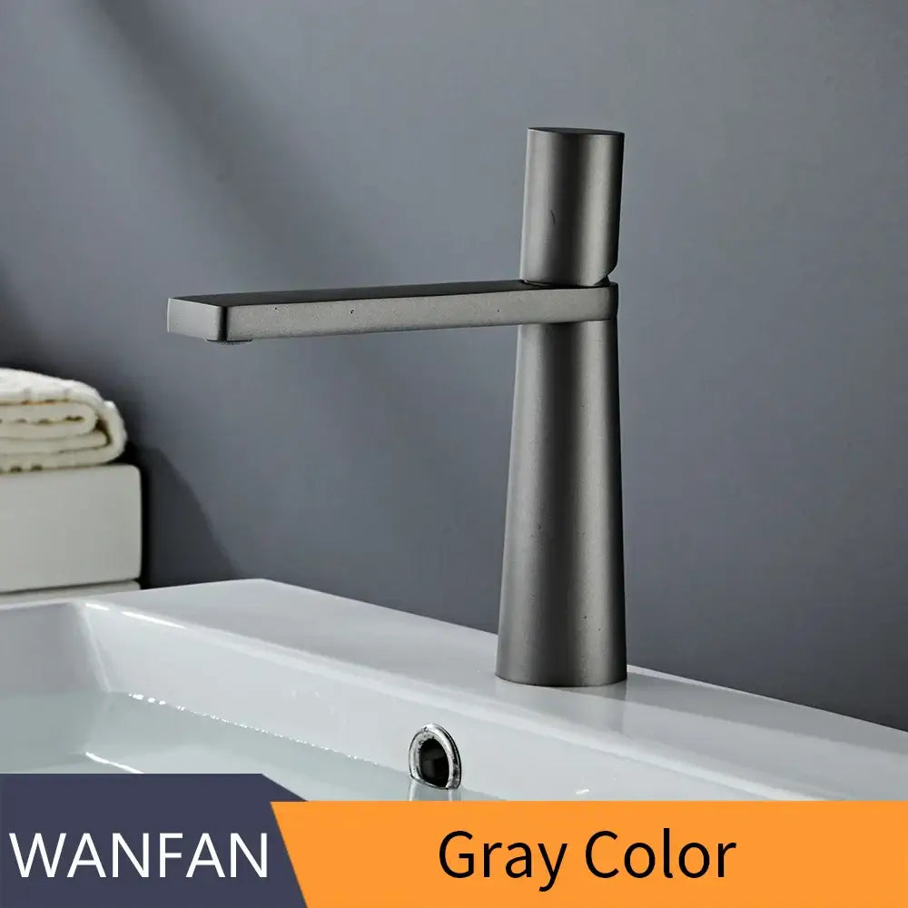Minimalist black & gold brass bathroom faucet mixer tap