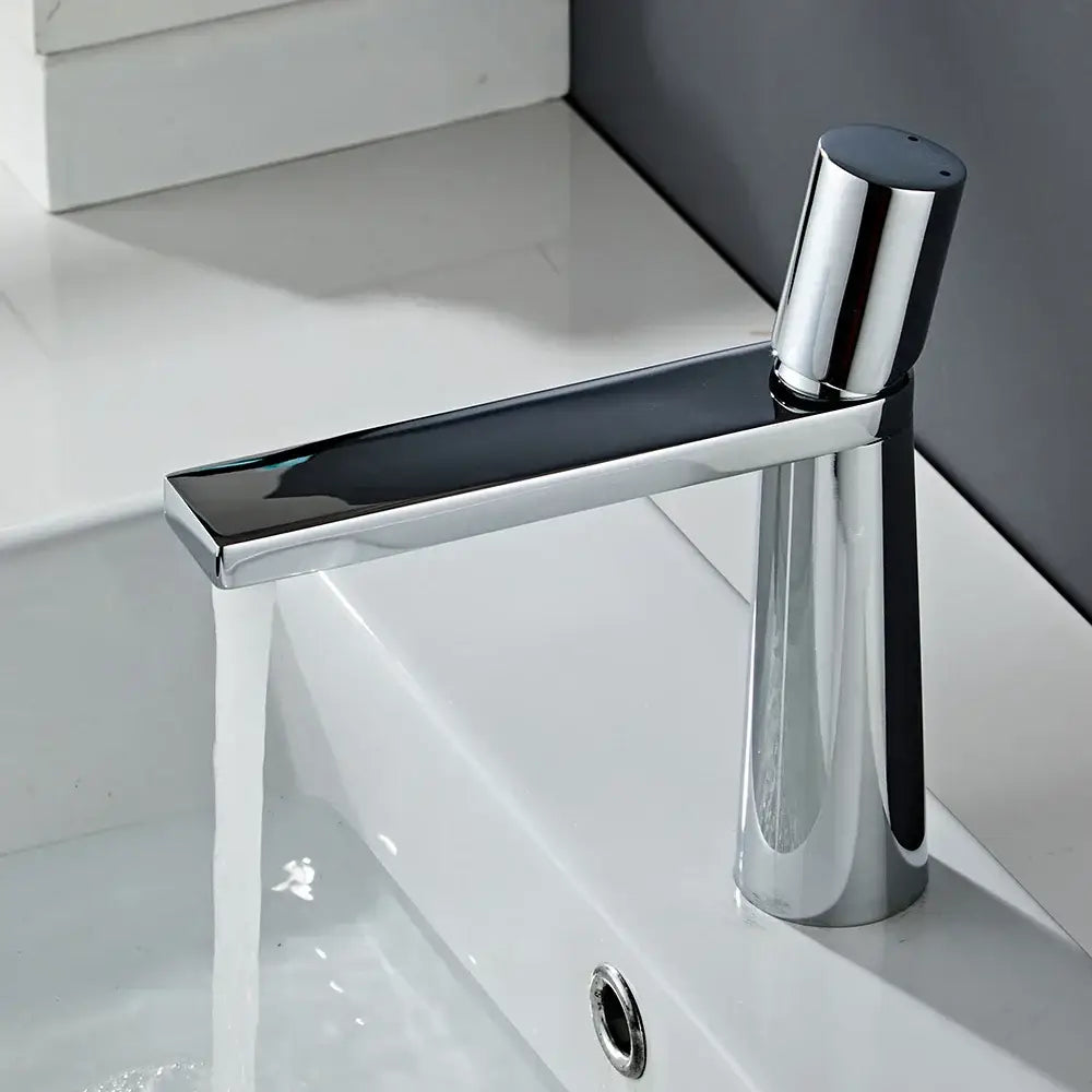 Minimalist black & gold brass bathroom faucet mixer tap