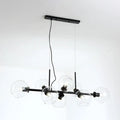 Minimalist black & gold clear smoke grey chandelier dining room light