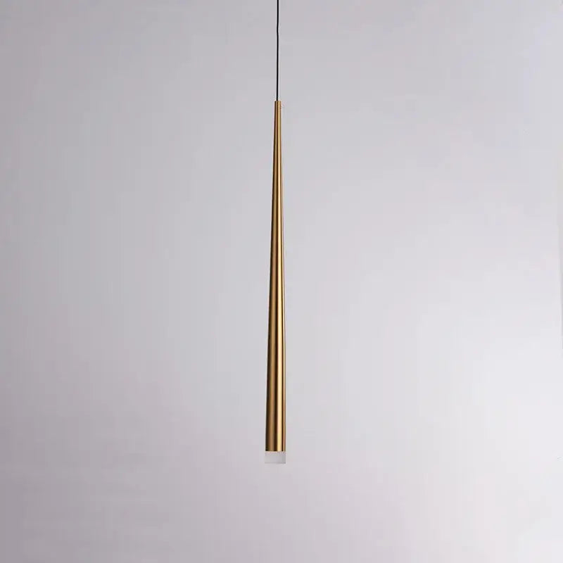 Minimalist black & gold cone tube pendant lights for kitchen dining room