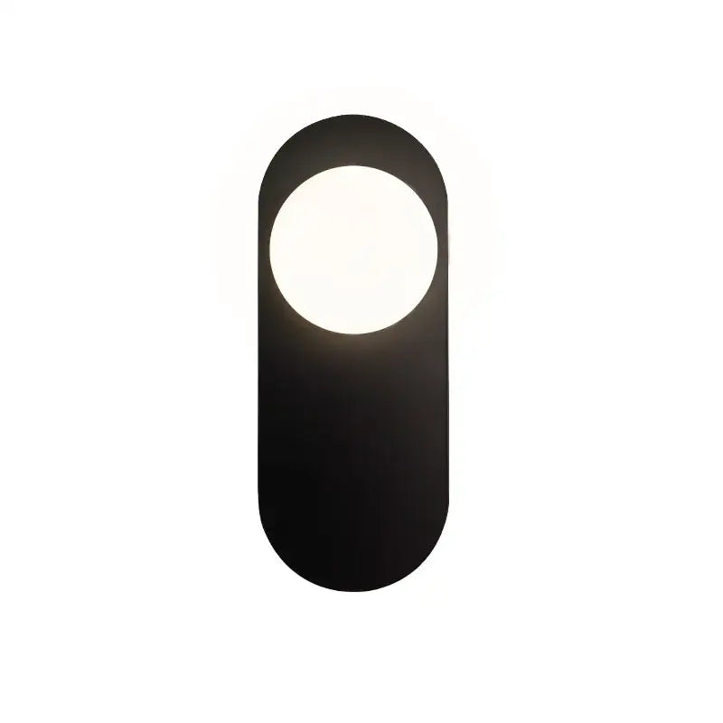 Minimalist black & gold glass ball led wall sconce bedroom light