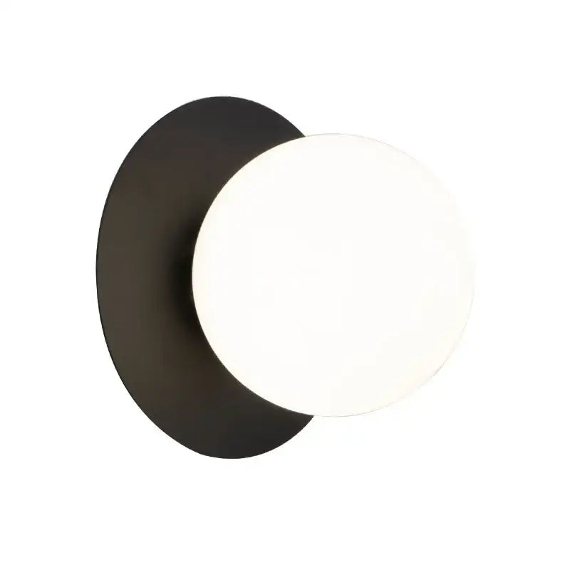 Minimalist black & gold led wall lamp for living room globe sconce