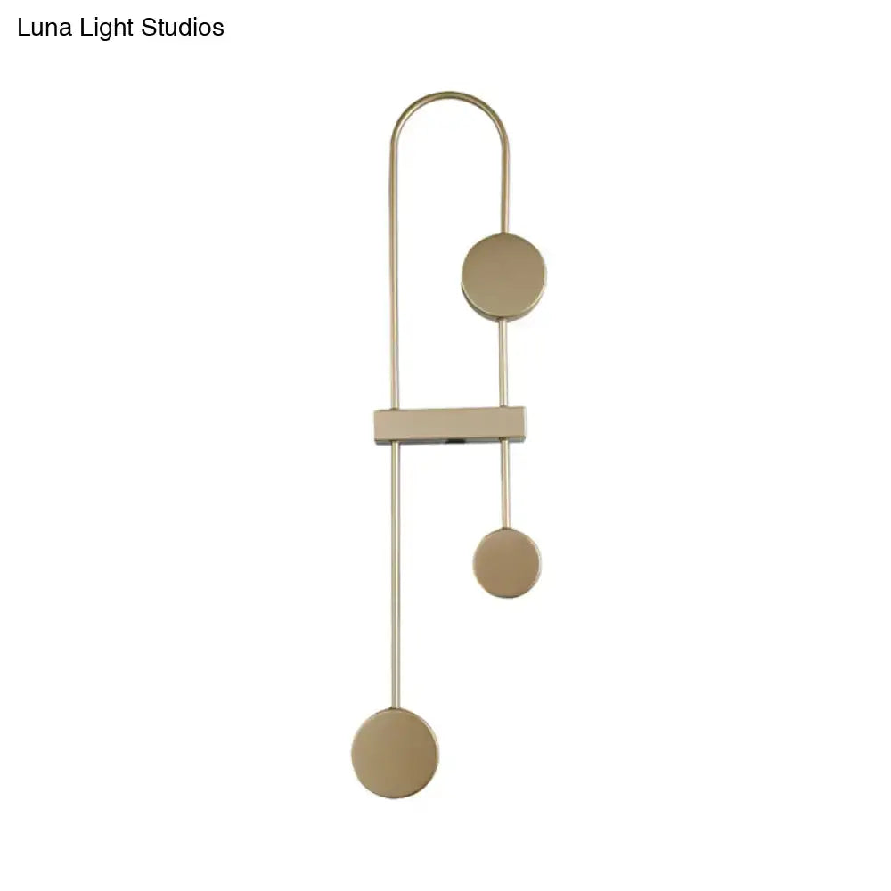 Minimalist black & gold metal led wall sconce bedroom light