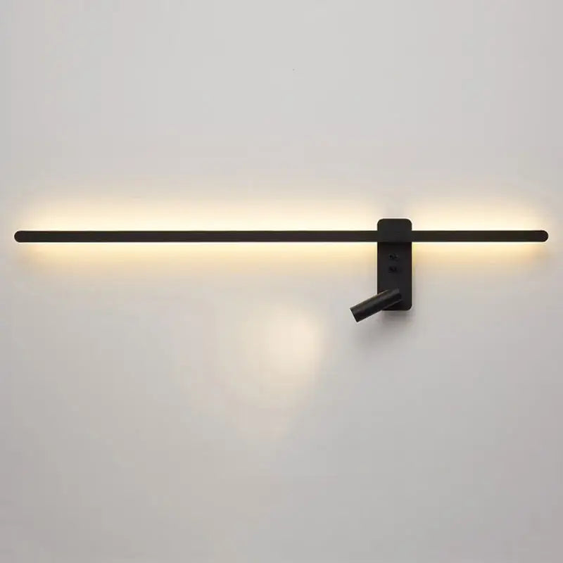 Minimalist black led wall sconce living room adjustable light