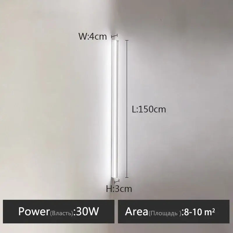 Minimalist black linear led wall lamp for bedroom warm glow