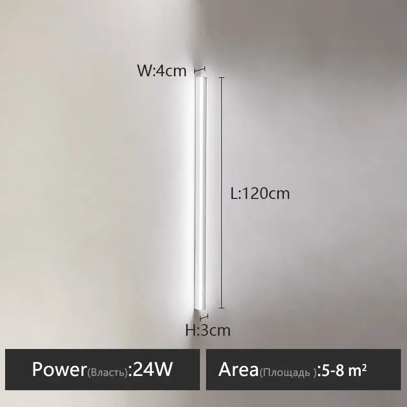 Minimalist black linear led wall lamp for bedroom warm glow