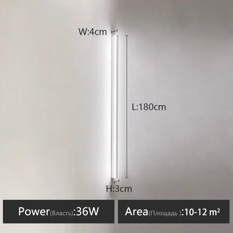 Minimalist black linear led wall lamp for bedroom warm glow