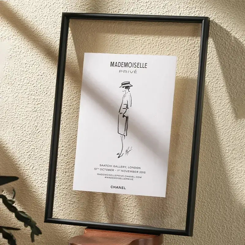 Minimalist black mademoiselle hangable picture frame bedroom art