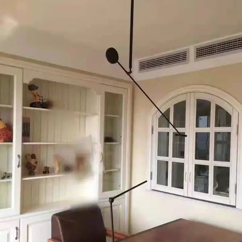 Minimalist black metal led pendant light for living room