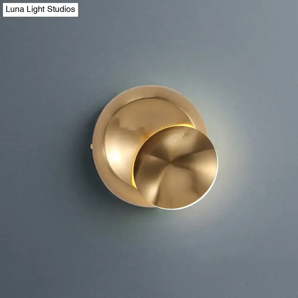 Minimalist black moon shaped sconce lighting – bedroom wall lamp