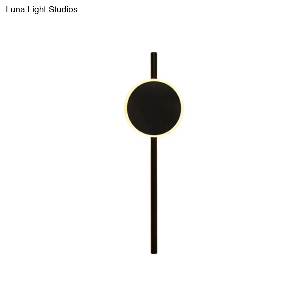 Minimalist black nordic led flush wall sconce bedroom light