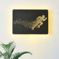Minimalist black running man led wall lamp bedroom fixture 110v-120v