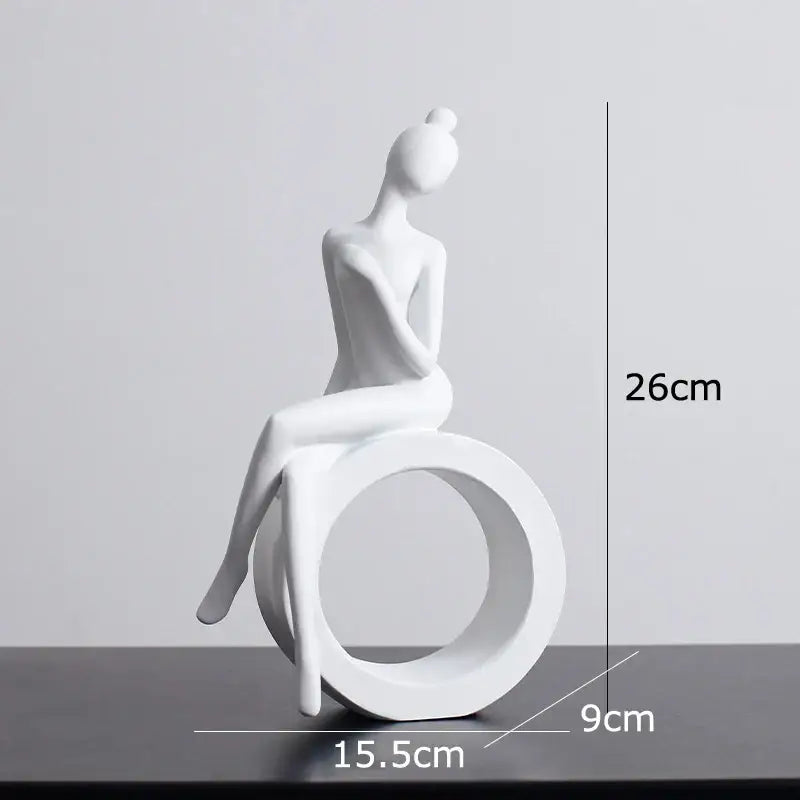 Minimalist black & white abstract resin sculpture living room decor