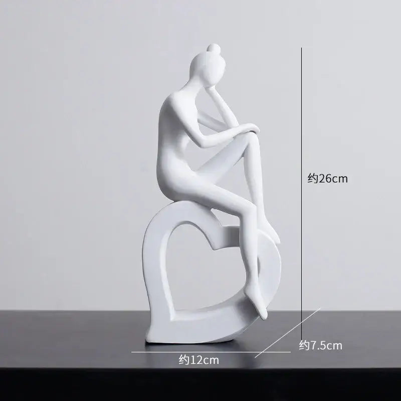 Minimalist black & white abstract resin sculpture living room decor