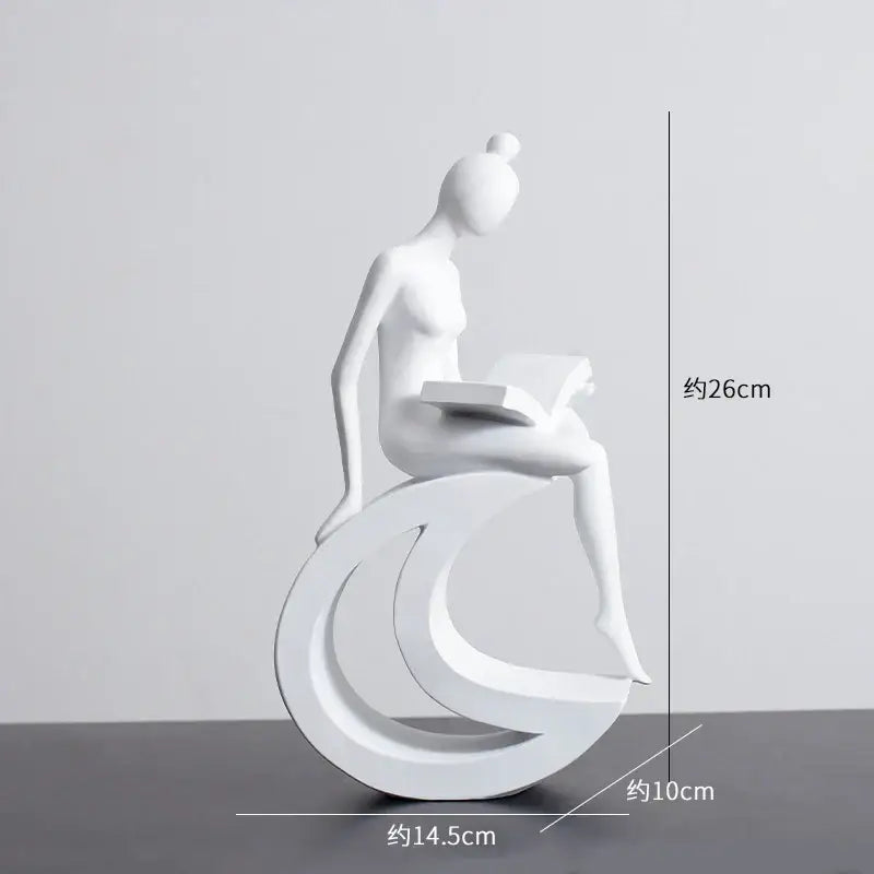 Minimalist black & white abstract resin sculpture living room decor