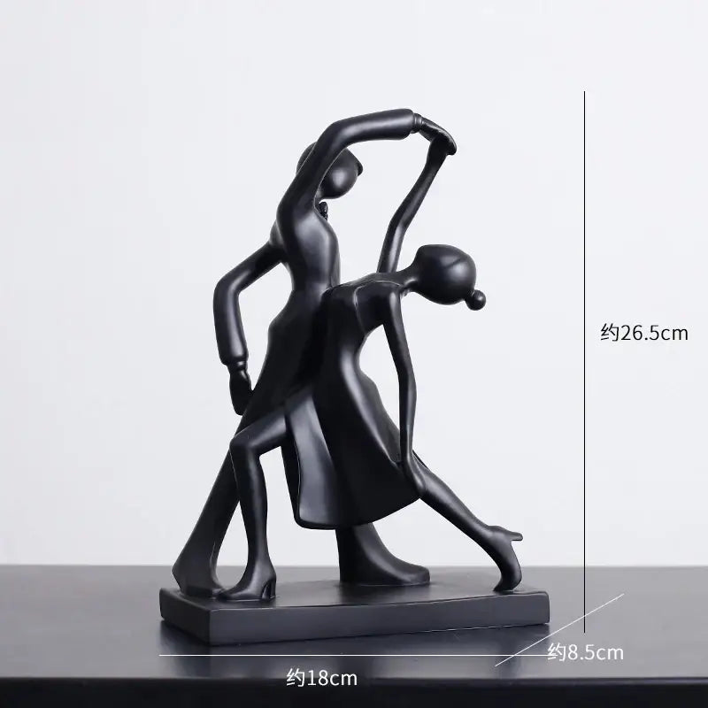 Minimalist black & white abstract resin sculpture living room decor