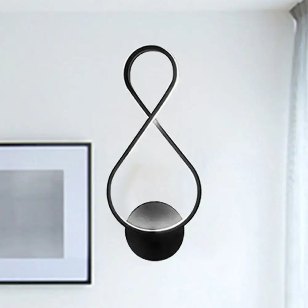 Minimalist black & white acrylic led wall lamp bedroom sconce