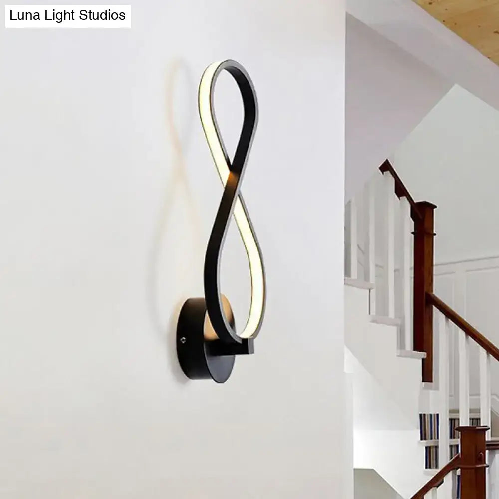 Minimalist black & white acrylic led wall lamp bedroom sconce