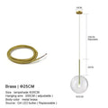 Minimalist brass and clear glass ball pendant light for dining room