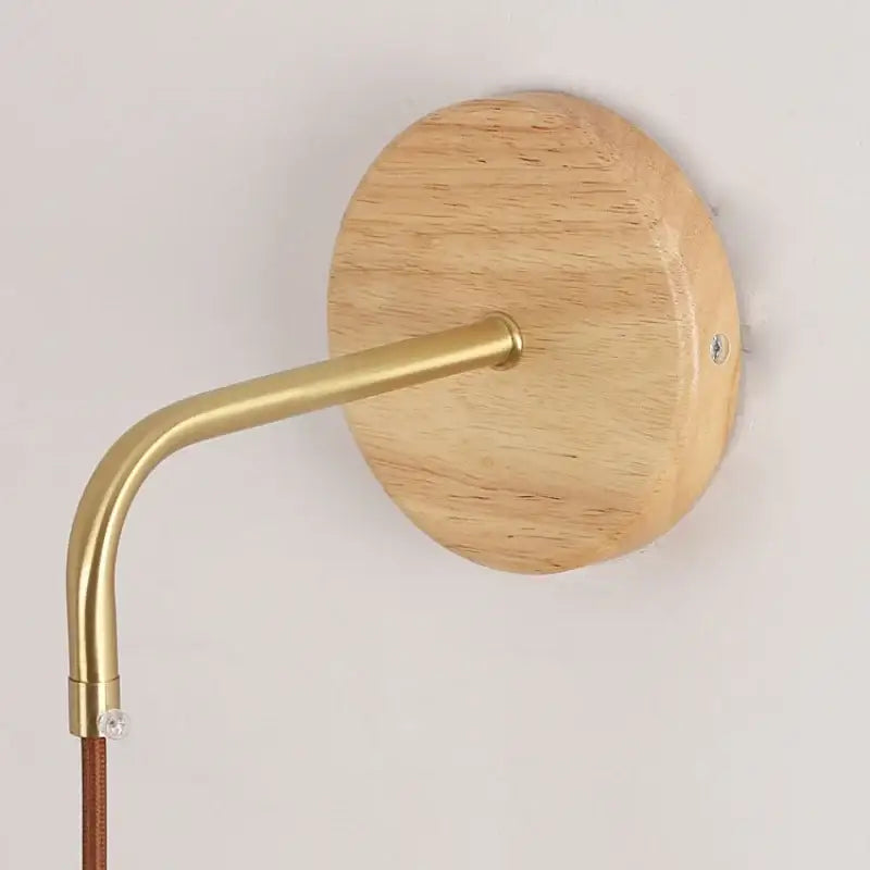 Minimalist brass and clear glass wall light bedroom pull chain switch