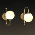 Minimalist brass and frosted glass led wall lamp for dining room