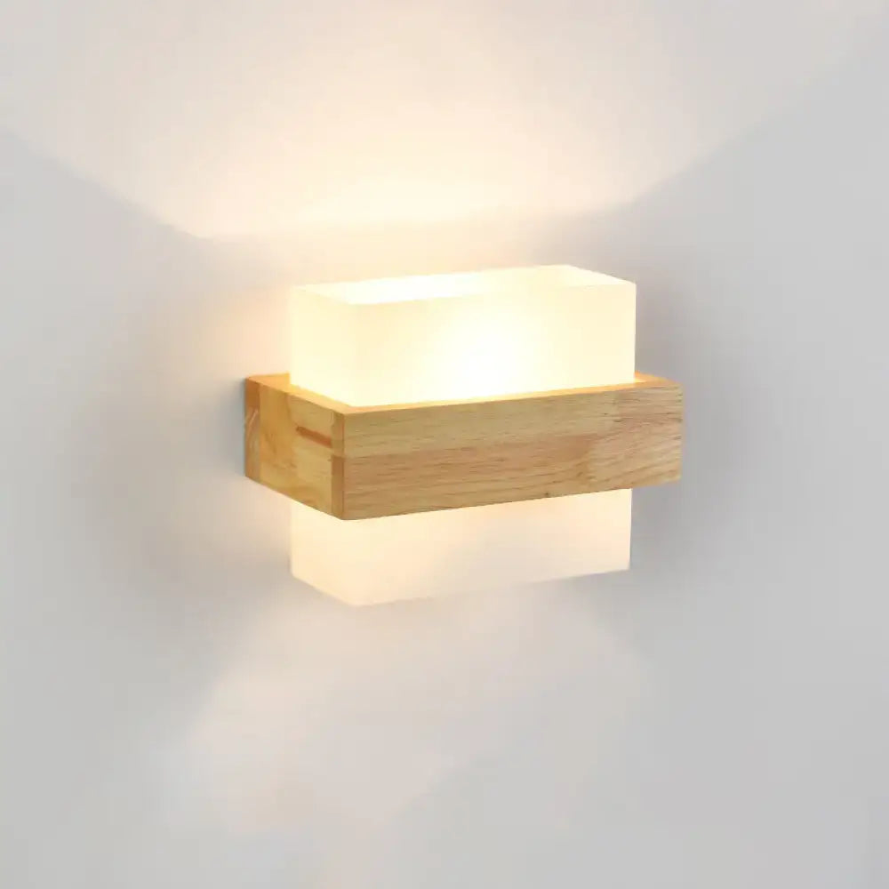 Minimalist brass and glass geometric wall sconce bedroom light