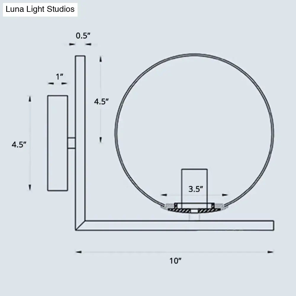 Minimalist brass angle arm opaline glass wall sconce bedroom light