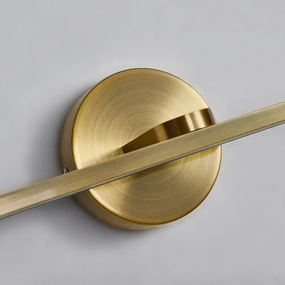 Minimalist brass elliptical wall light for bathroom sconce fixture