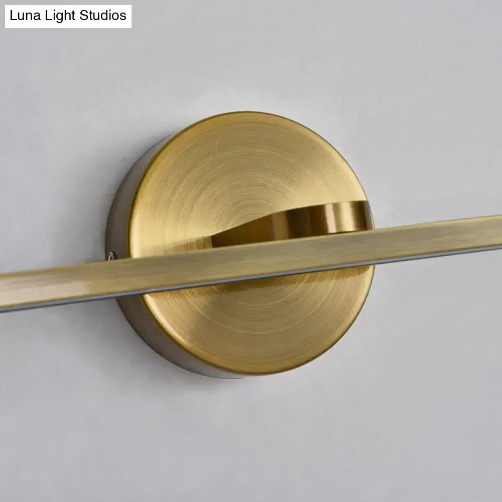 Minimalist brass elliptical wall light for bathroom sconce fixture