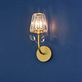 Minimalist brass finish crystal wall sconce bedroom wall light