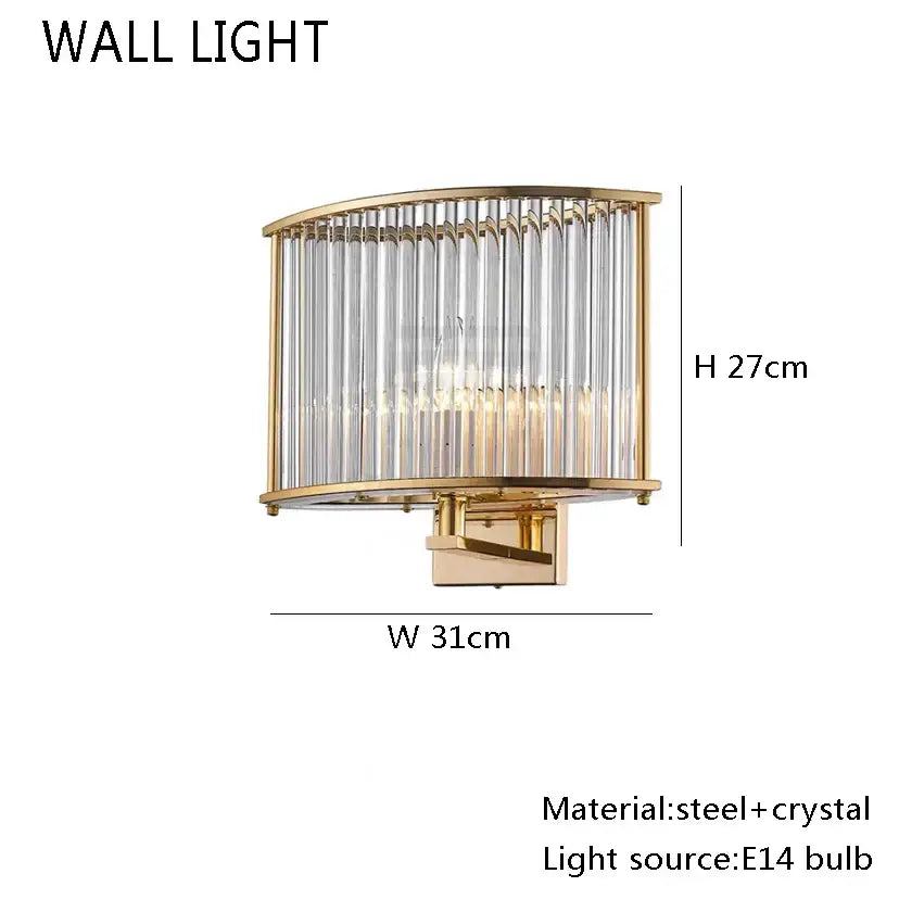 Minimalist brass glass bar chandelier living room crystal light