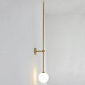 Minimalist brass led wall lights with frosted globe for bedroom