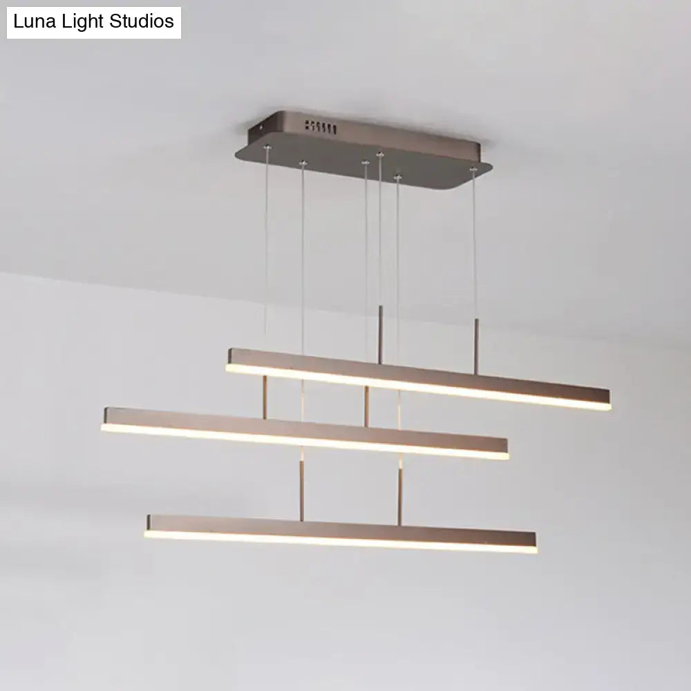Minimalist bronze acrylic 3 tiered pendant light dining room