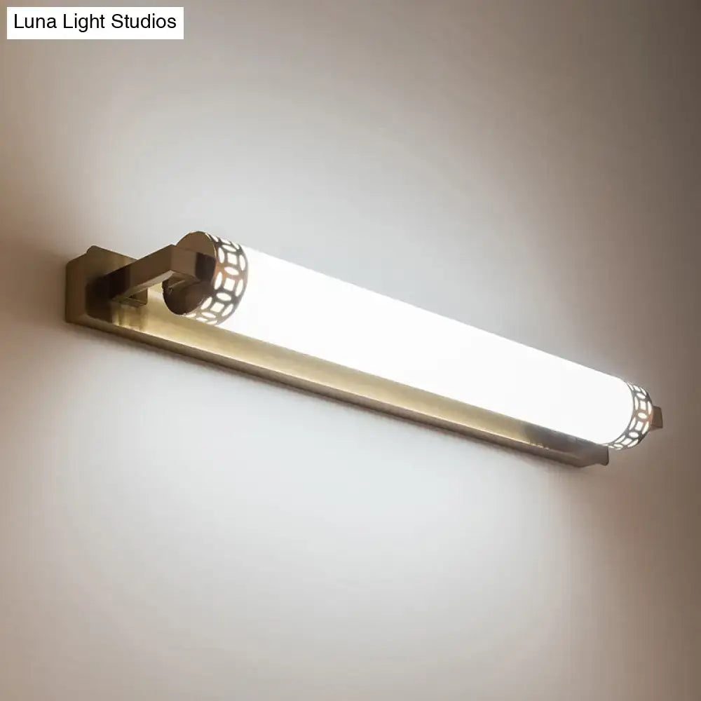 Minimalist bronze greek key wall light sconce for bathroom vanity